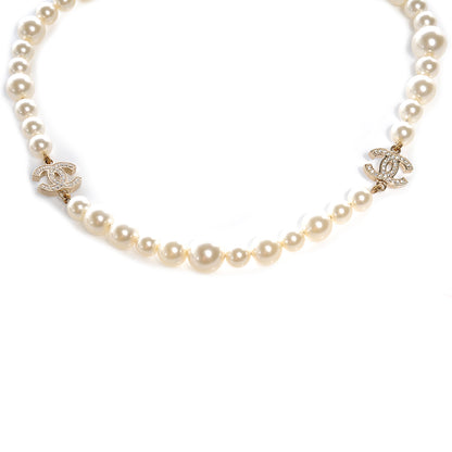 Chanel Pearl Crystal CC Short Necklace 1 of 5