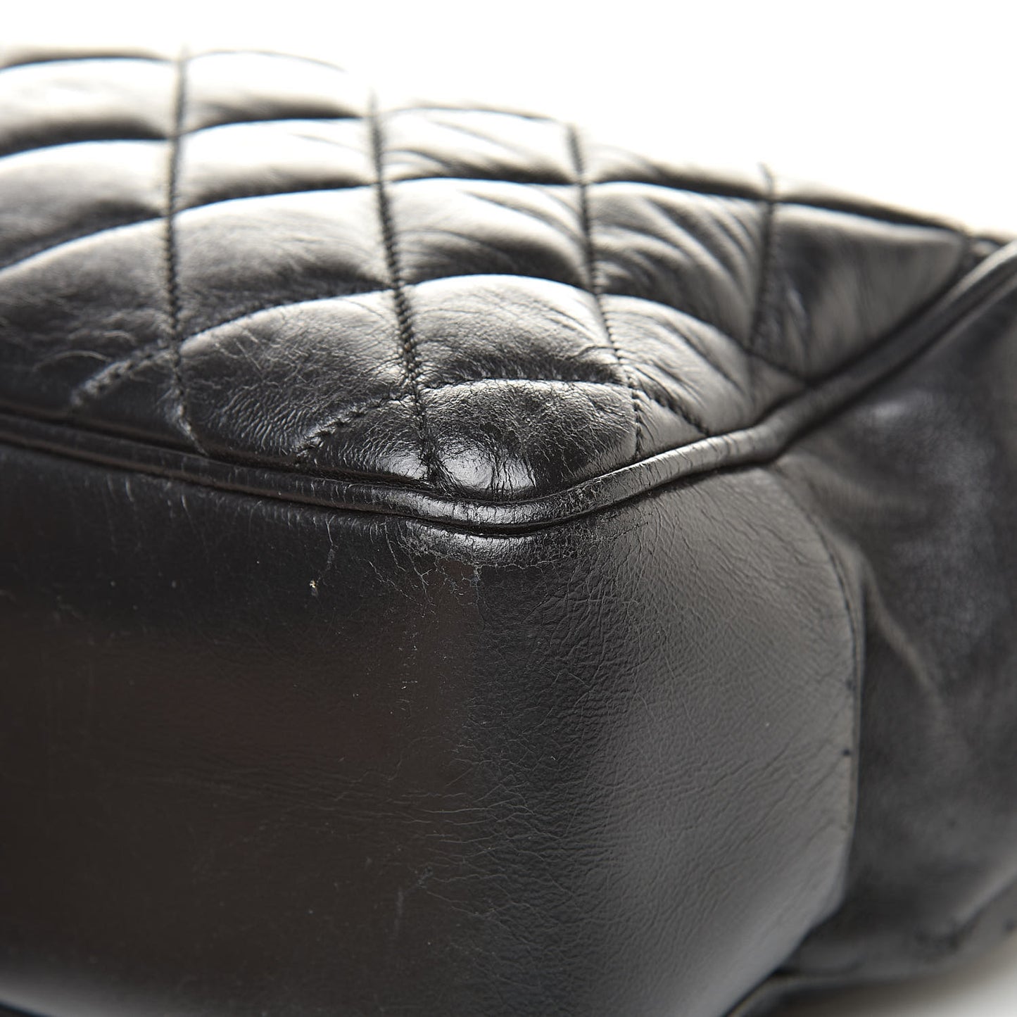 Lambskin Quilted Shoulder Bag Black