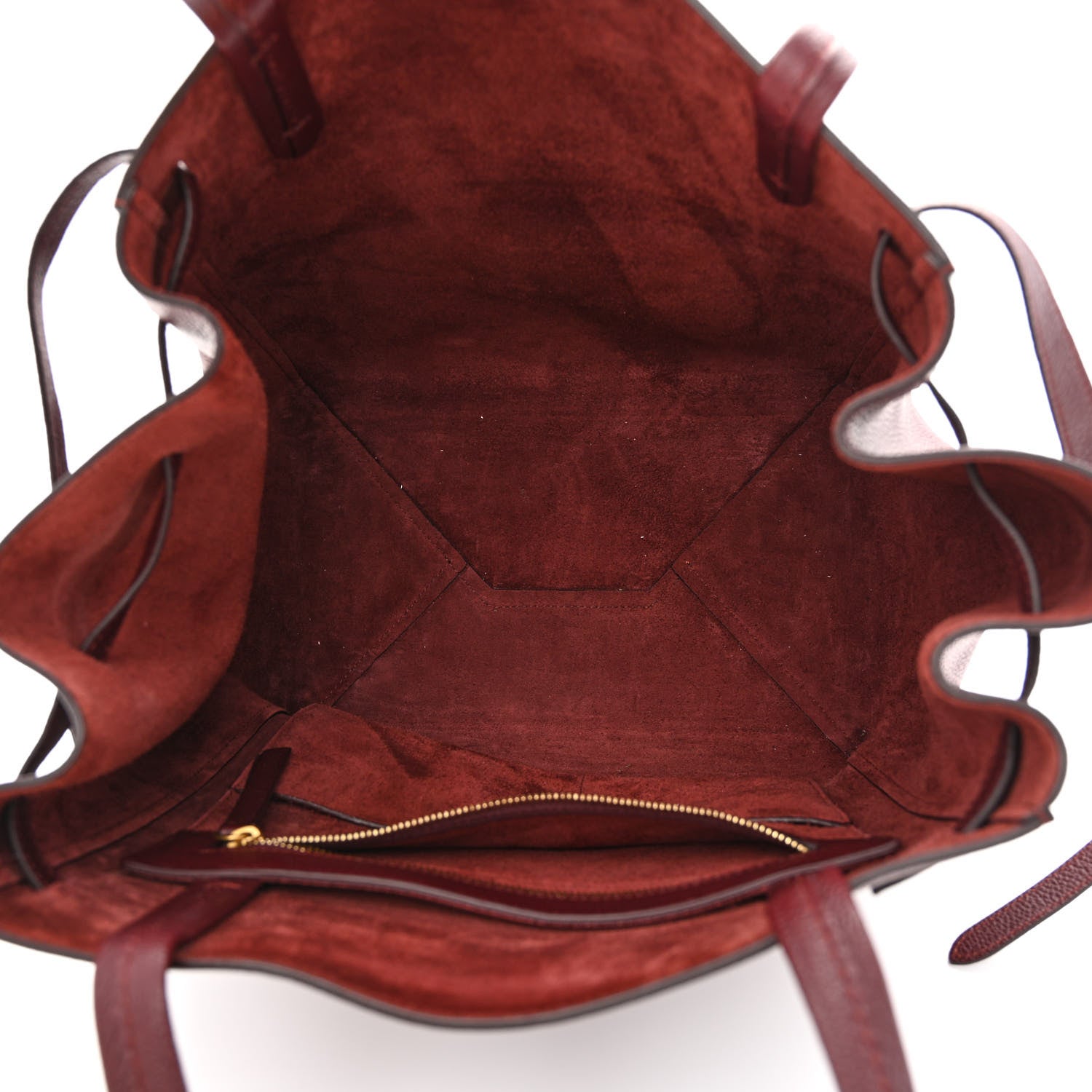 Celine Soft Grained Calfskin Small Belt Cabas Phantom Light Burgundy 5 of 10