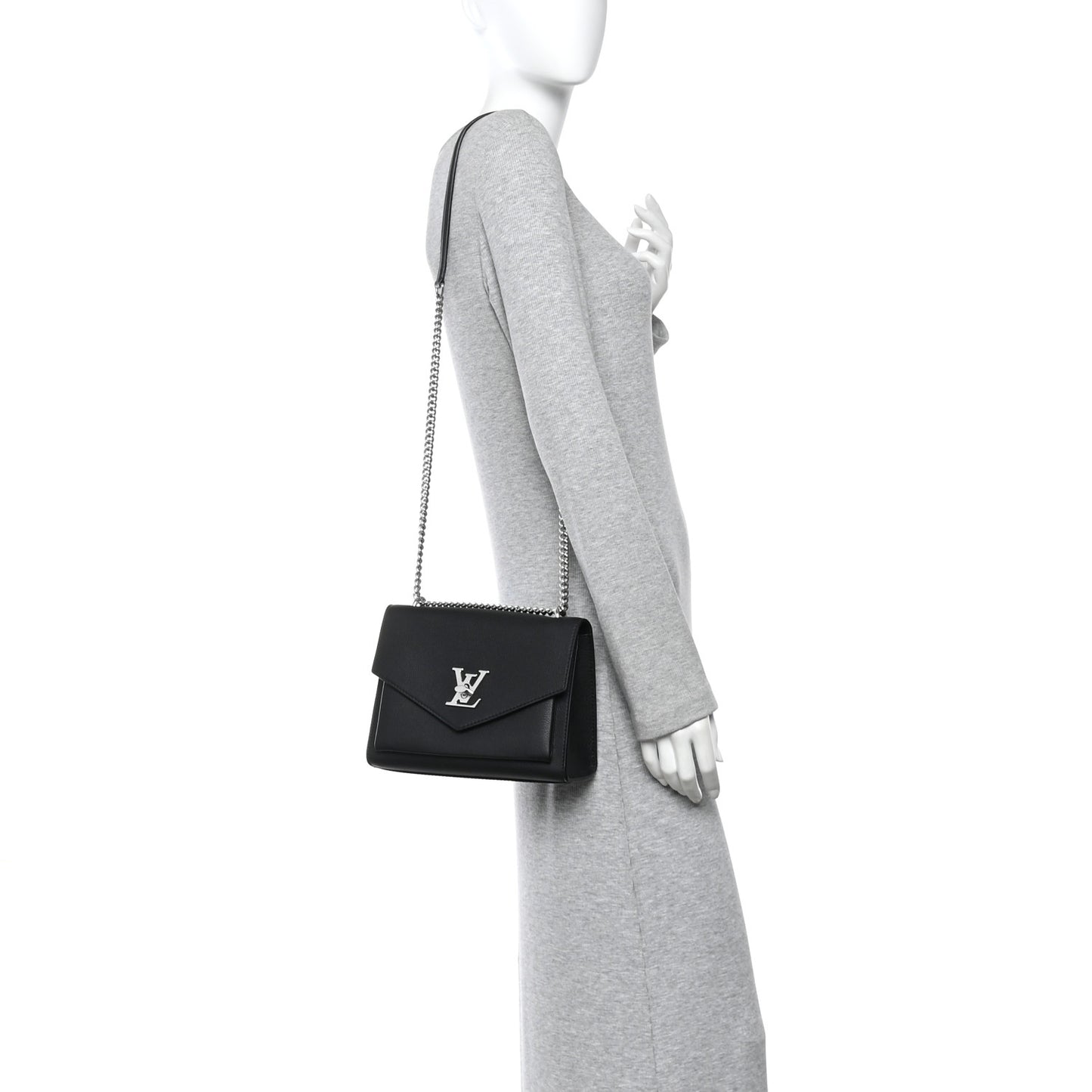 Soft Calfskin My Lockme Chain Bag BB Black