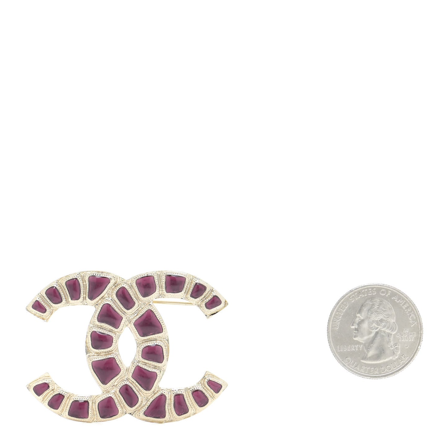 Gripoix Poured Glass Along The Nile CC Brooch Purple Gold