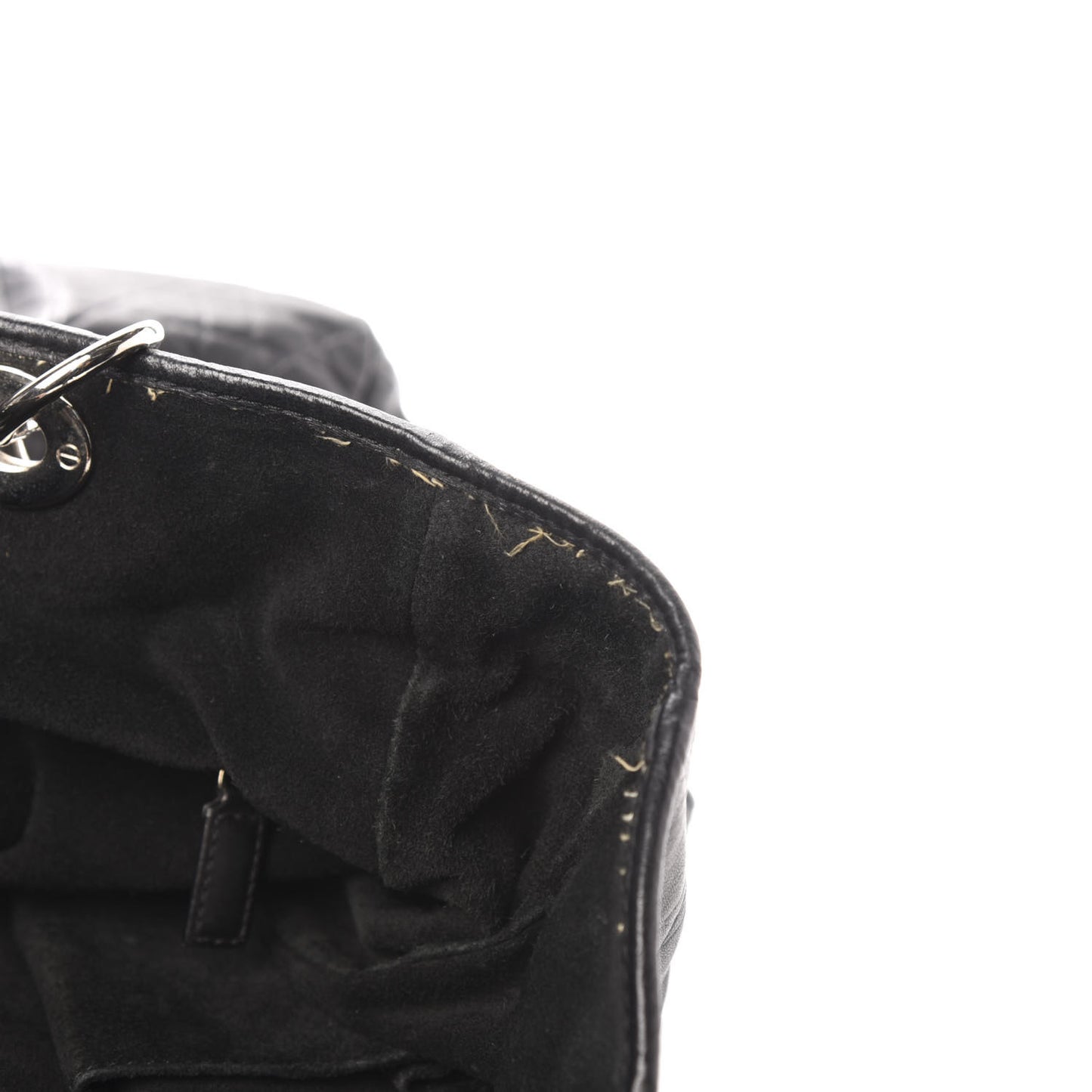 Lambskin Cannage Shopper Tote Black