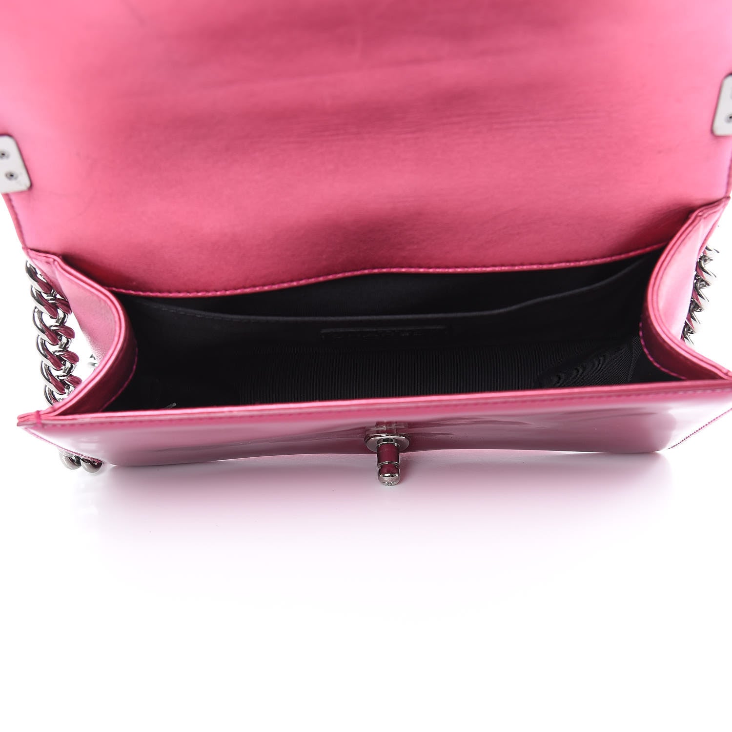 Chanel Metallic Patent Calfskin Quilted Medium Boy Flap Pink 5 of 14