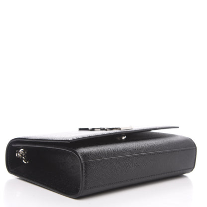 Saint Laurent Grain De Poudre Small Monogram Kate Satchel Black 3 of 9