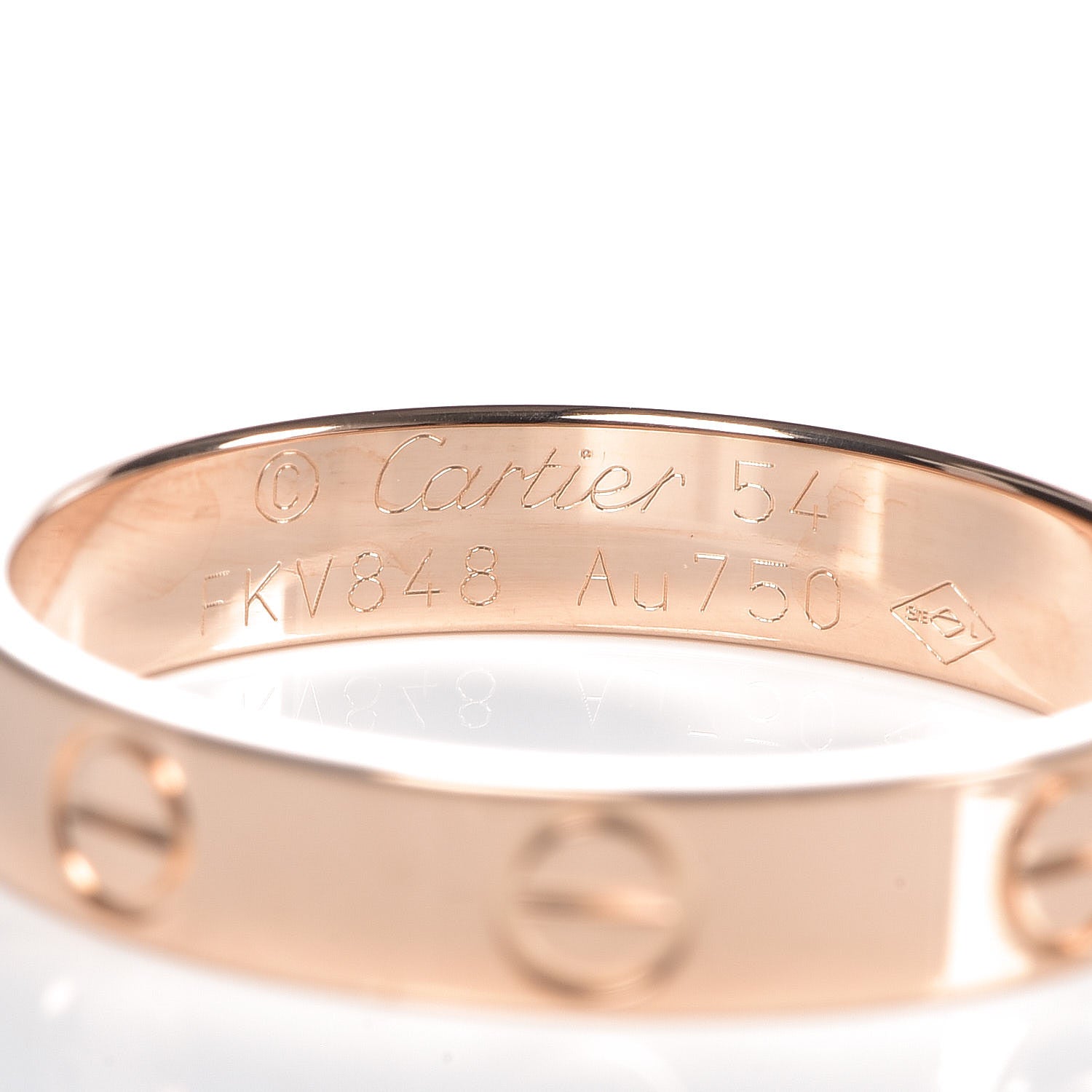 Cartier 18K Pink Gold 3.5mm LOVE Wedding Band Ring 54 6.75 4 of 5