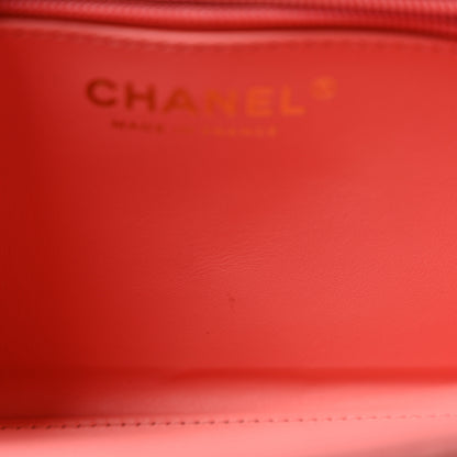 Chanel Shiny Aged Calfskin Quilted Nano Kelly Shopper Coral Pink 11 of 14