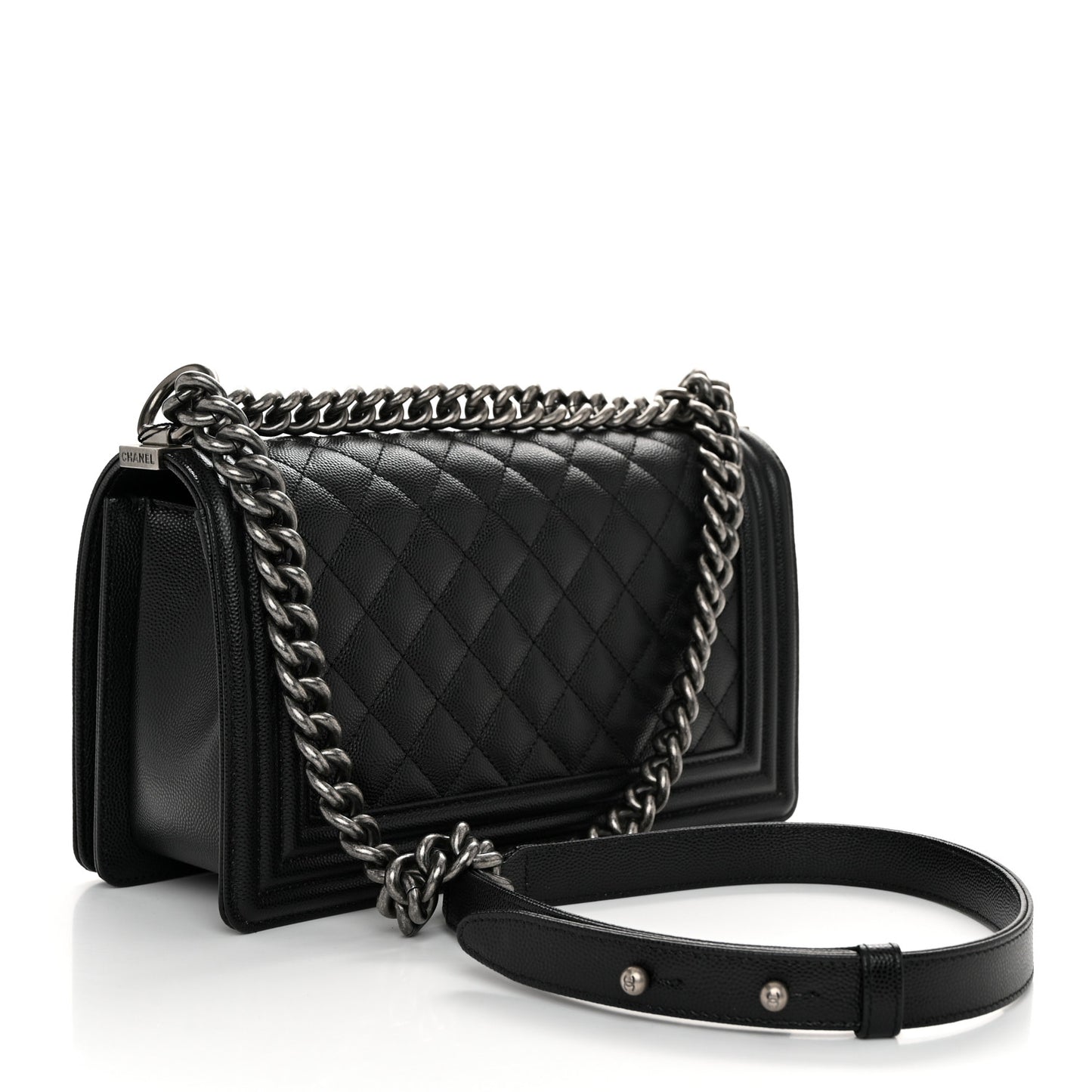 Caviar Quilted Medium Boy Flap Black