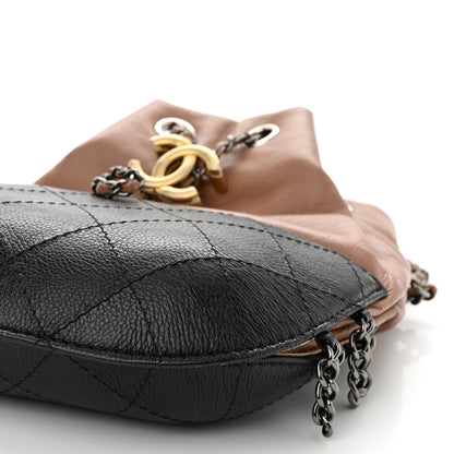 Chanel Calfskin Quilted Small Gabrielle Bucket Beige Black 10 of 10