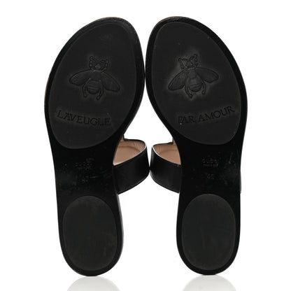 Gucci Calfskin GG Marmont Thong Sandals 40 Black 5 of 17