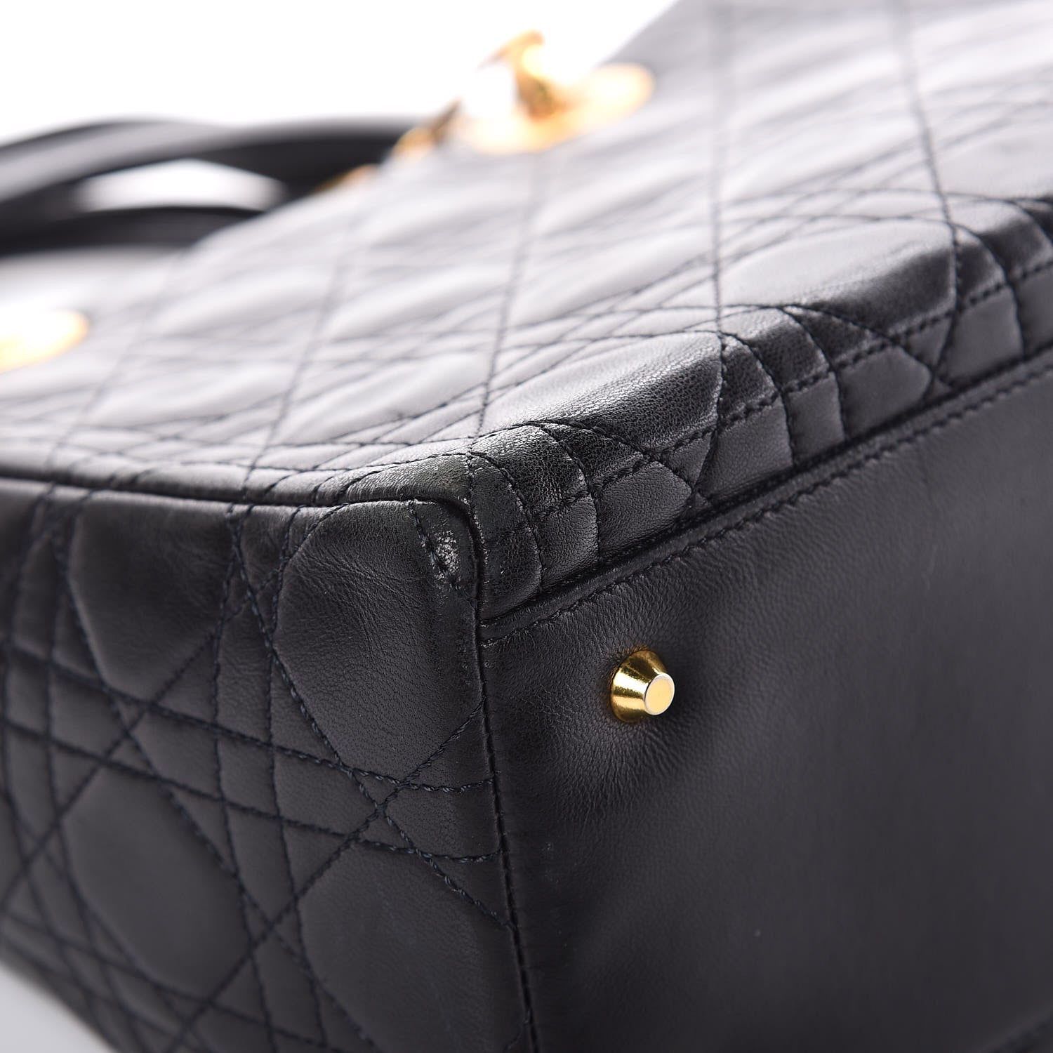 Christian Dior Lambskin Cannage Medium Lady Dior Black 11 of 16