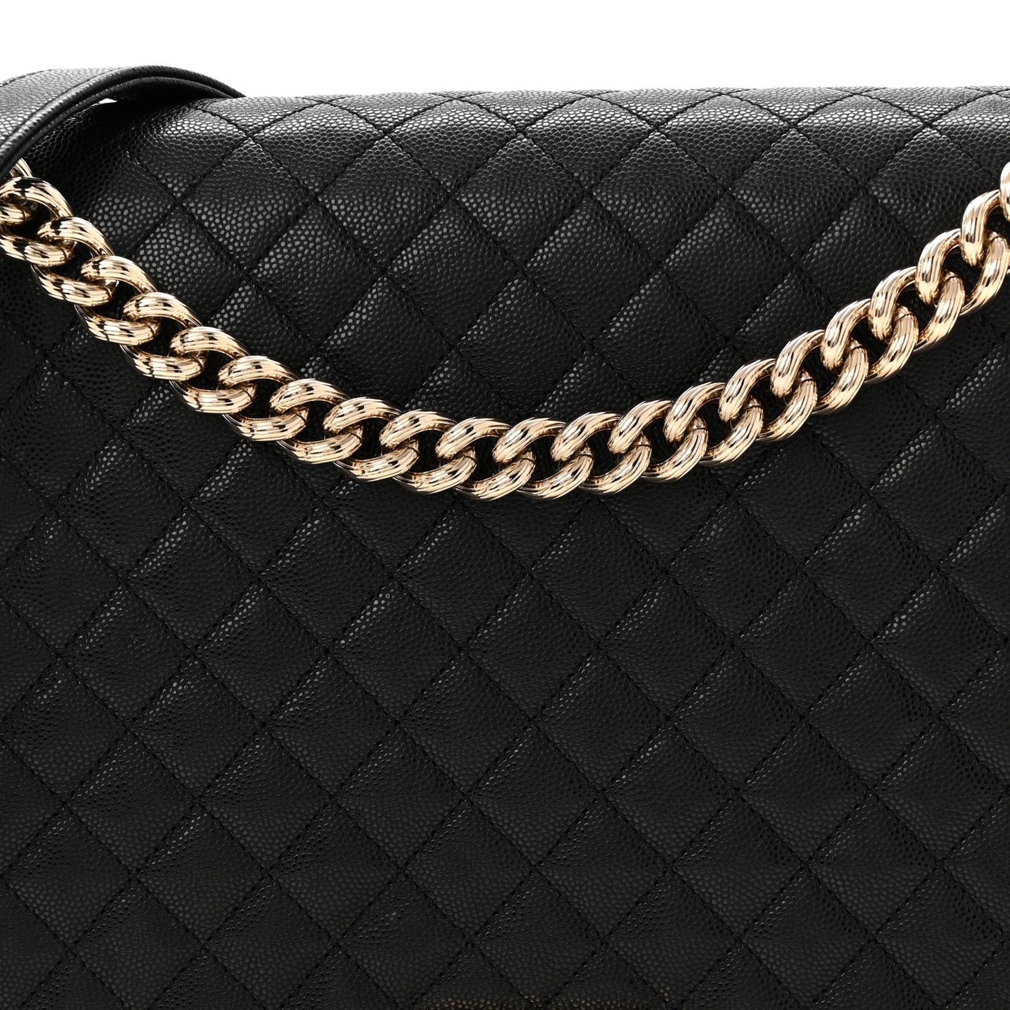 Caviar Quilted Large Boy Flap Black