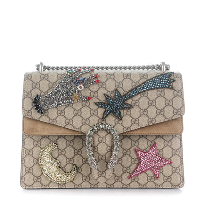 Gucci GG Supreme Monogram Shooting Star Embroidered Medium Dionysus Shoulder Bag Beige 1 of 7
