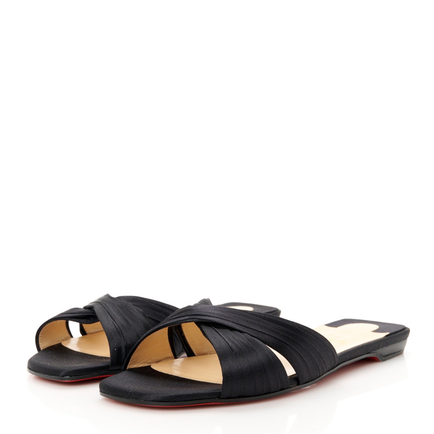 Crepe Satin Nicol Is Back Sandals 40 Black