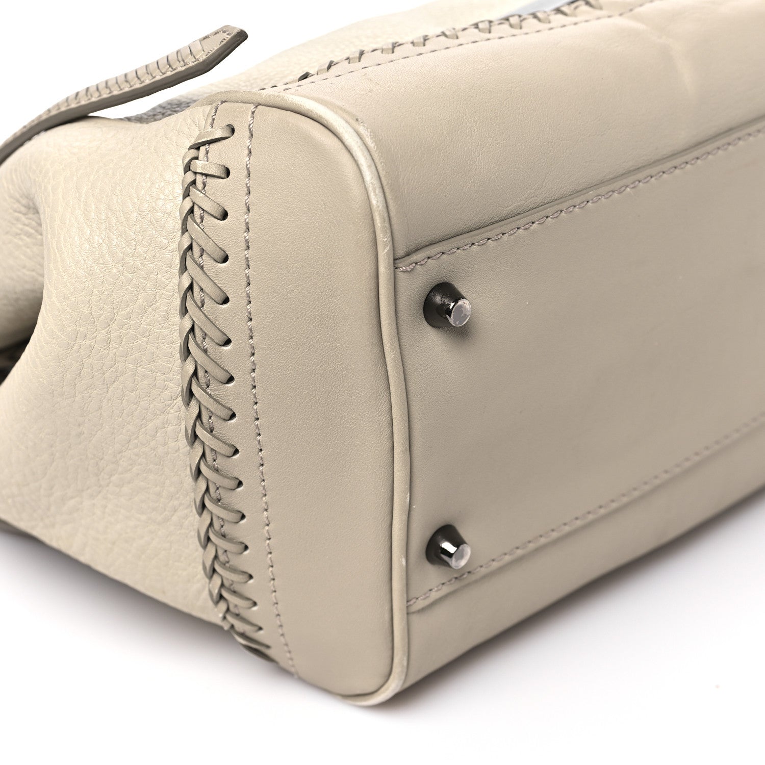 Burberry Grainy Calfskin Braided Small Canterbury Tote Beige 8 of 9