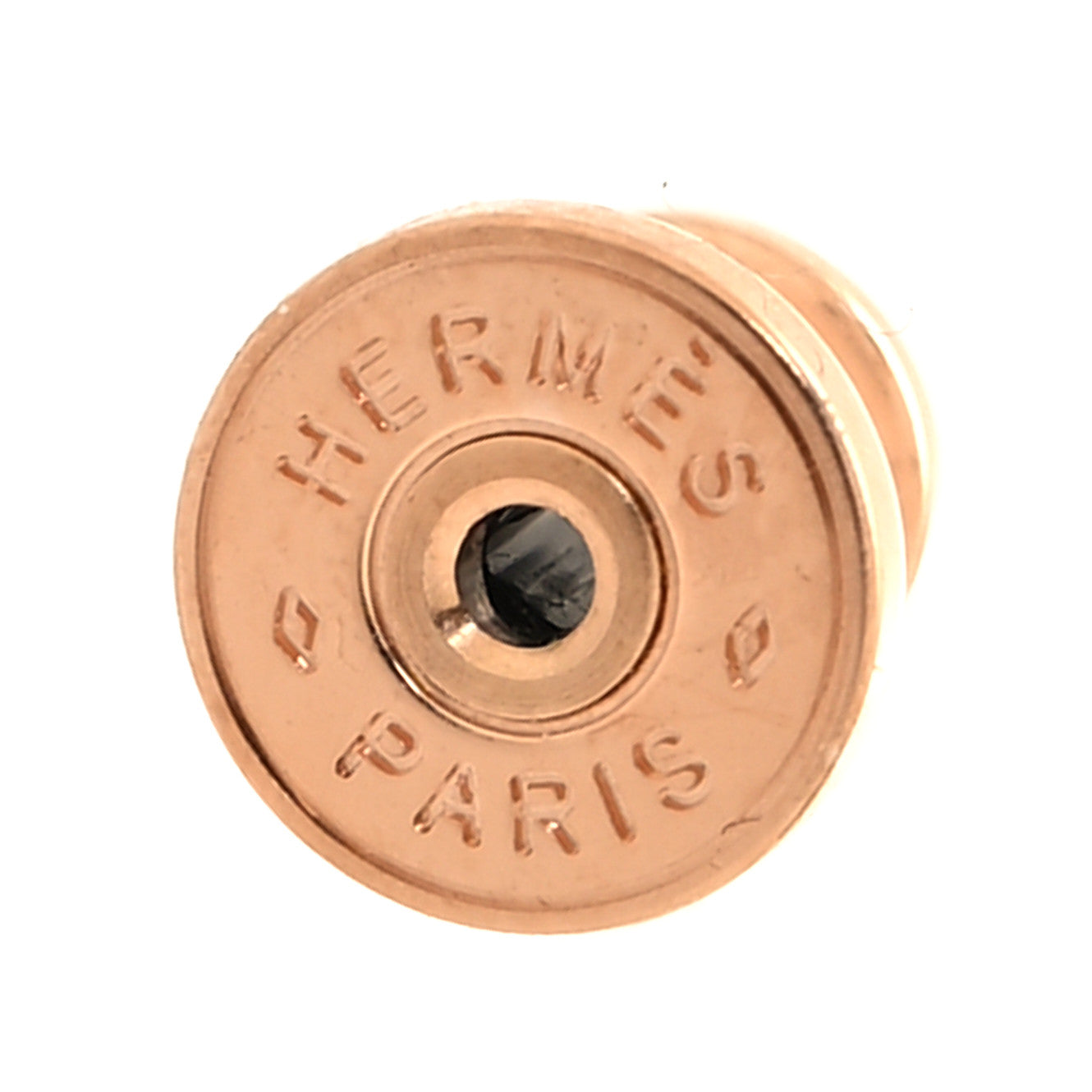 Hermes Rose Gold Lacquered Mini Pop H Earrings Marron Glace 4 of 6