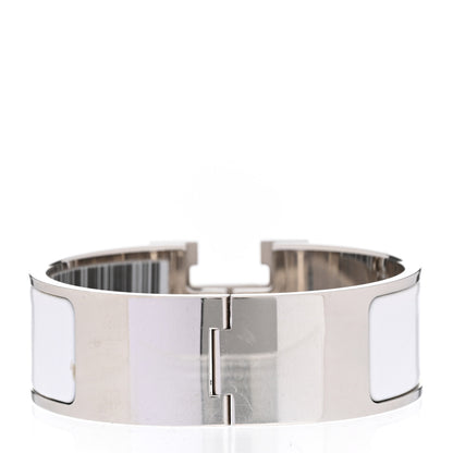 Hermes Enamel Wide Clic Clac H Bracelet PM White 3 of 5