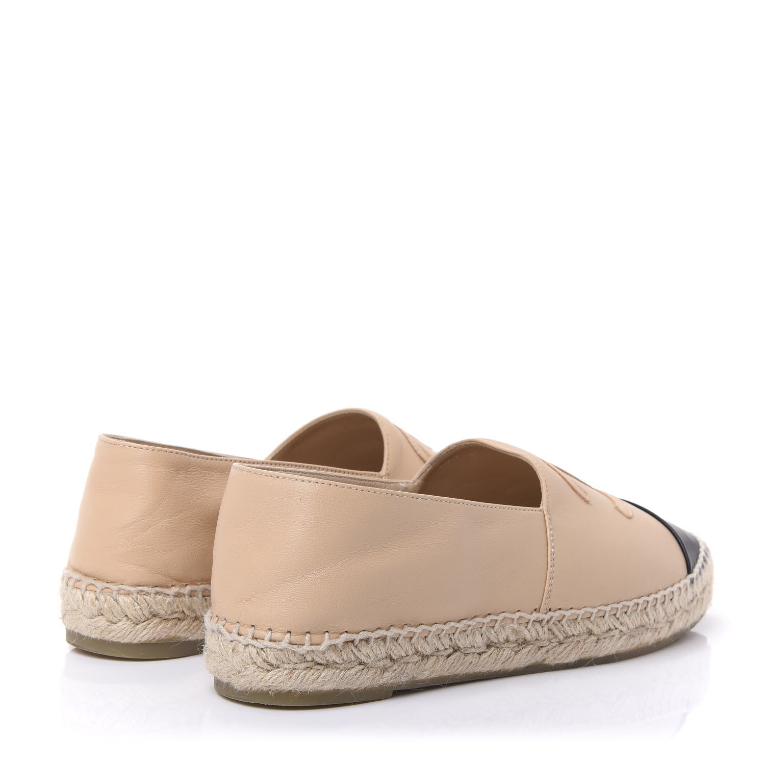 Chanel Lambskin CC Espadrilles 40 Beige Black 4 of 9