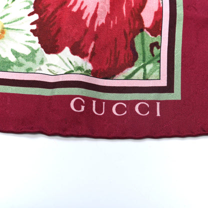 Gucci Silk Jacquard GG Monogram Deep Love Square Scarf Ivory Red 4 of 4