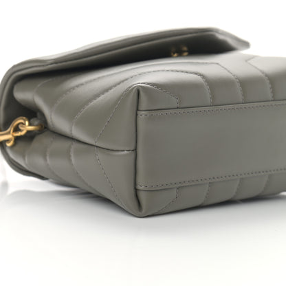 Saint Laurent Calfskin Y Quilted Monogram Toy Loulou Crossbody Bag Grey Kaki 9 of 11