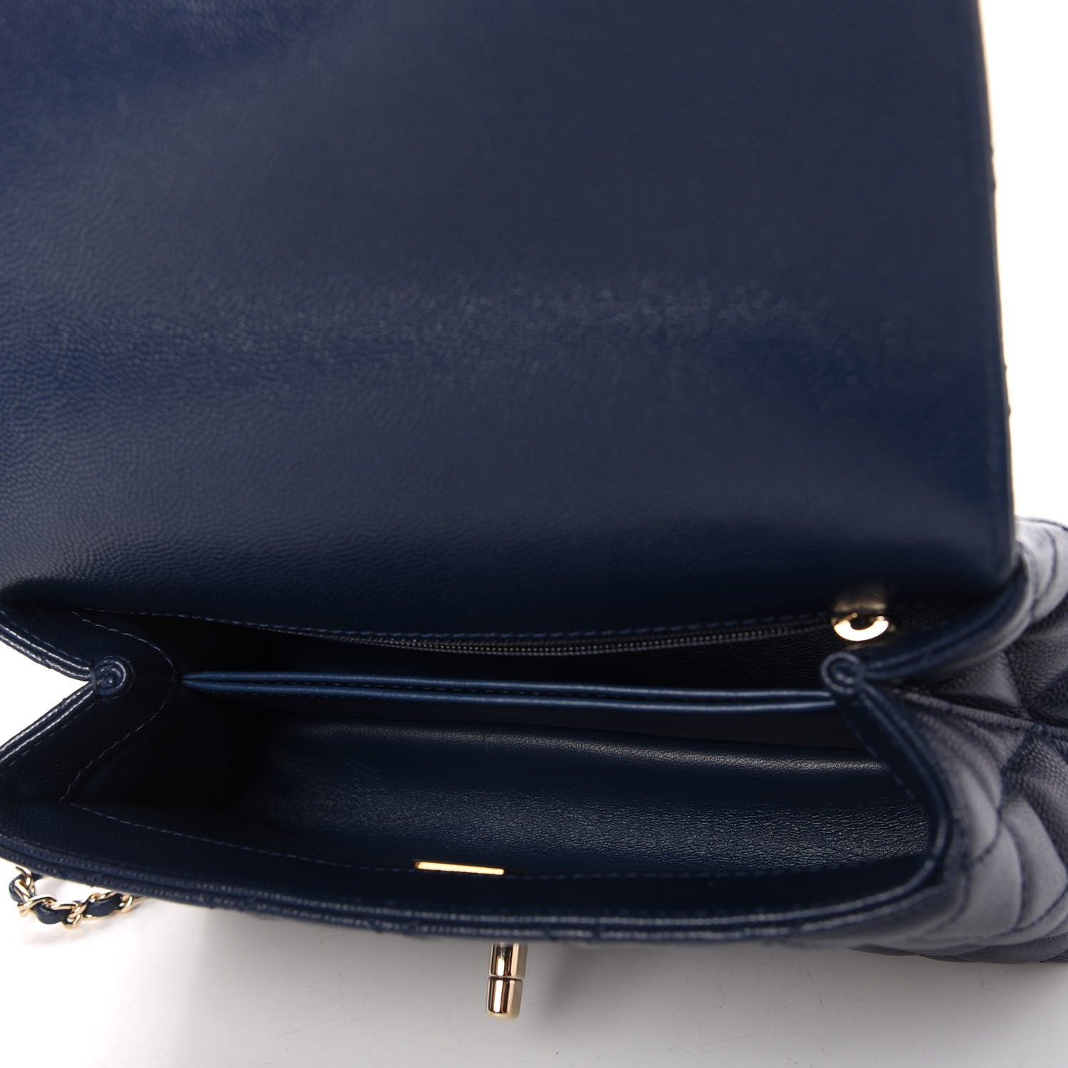 Chanel Caviar Quilted Lizard Embossed Mini Coco Handle Flap Navy 5 of 11