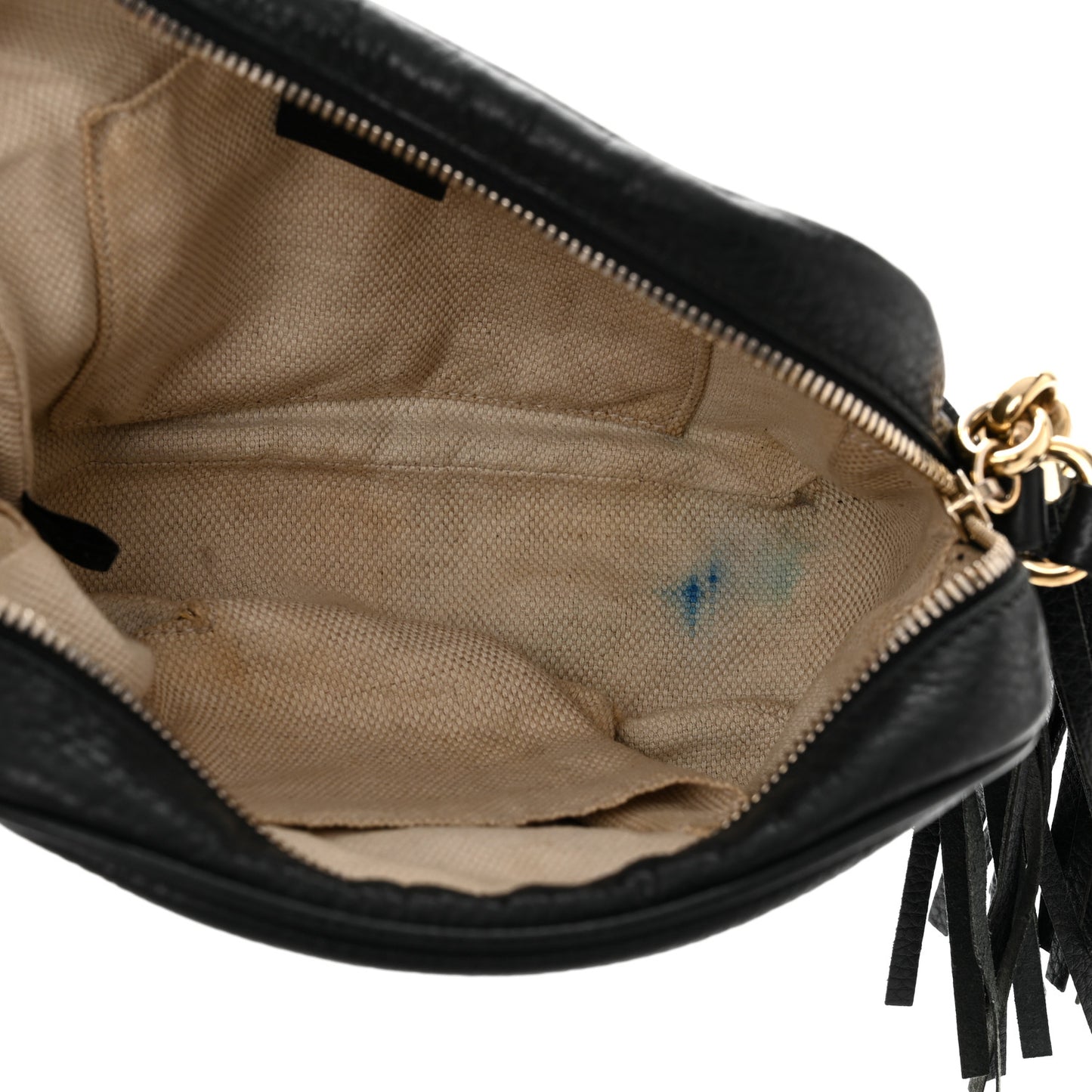 Pebbled Calfskin Small Soho Disco Bag Black