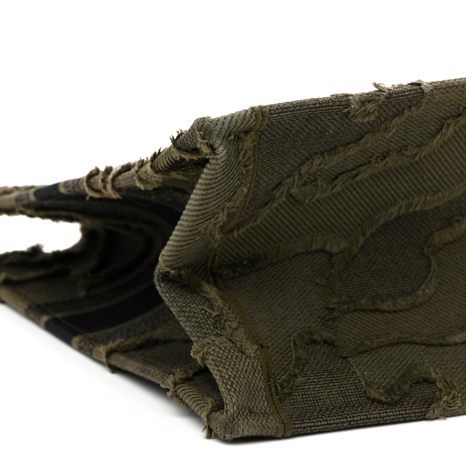 Christian Dior Canvas Embroidered Camouflage Large Book Tote Green 9 of 10