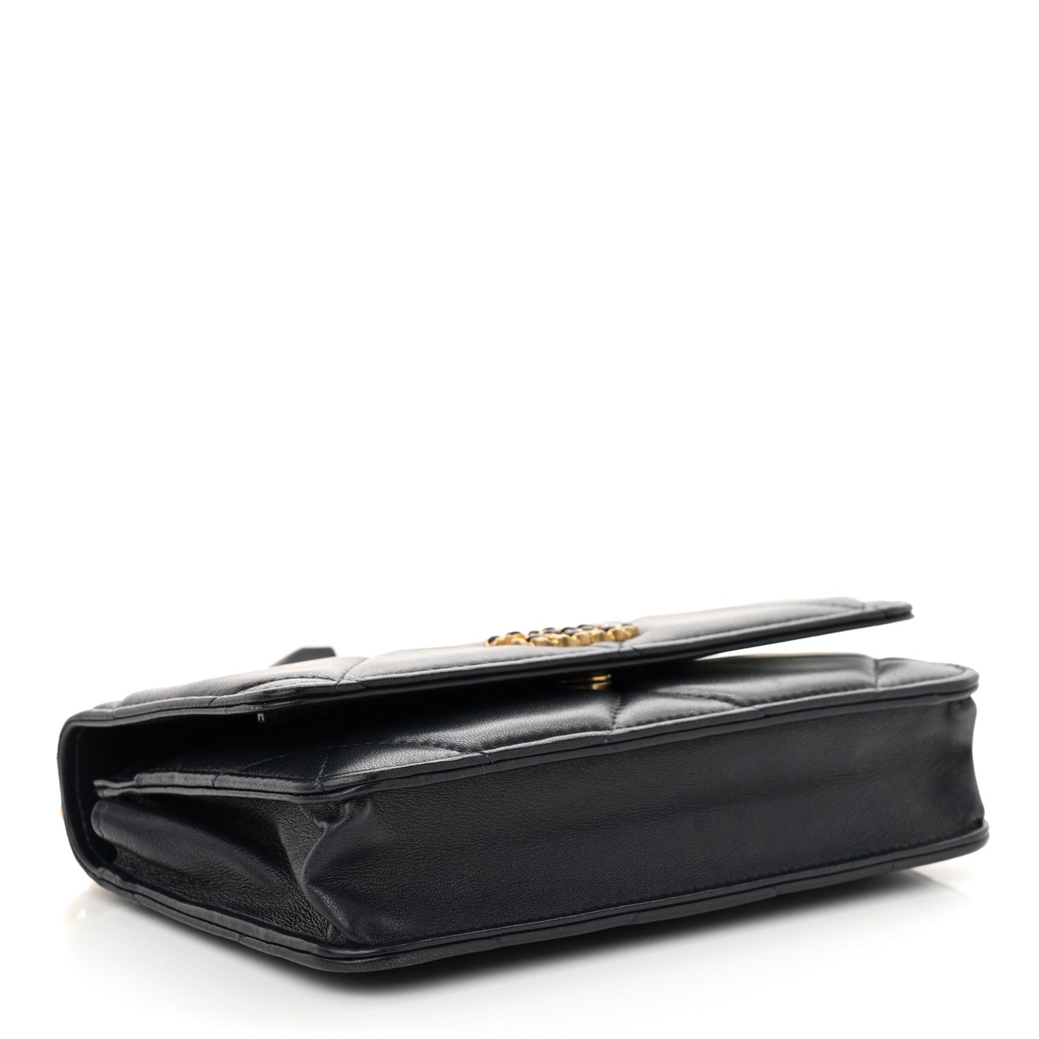 Chanel Lambskin Quilted Chanel 19 Wallet On Chain WOC Navy Blue 4 of 12