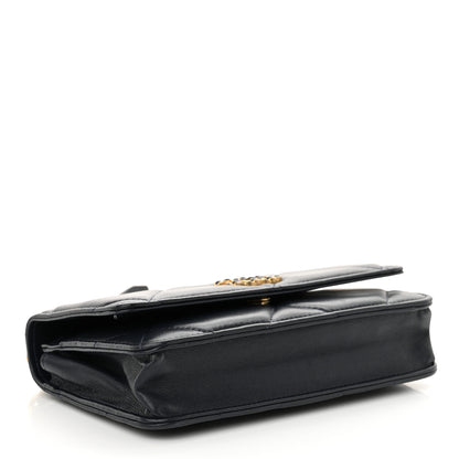 Chanel Lambskin Quilted Chanel 19 Wallet On Chain WOC Navy Blue 4 of 12