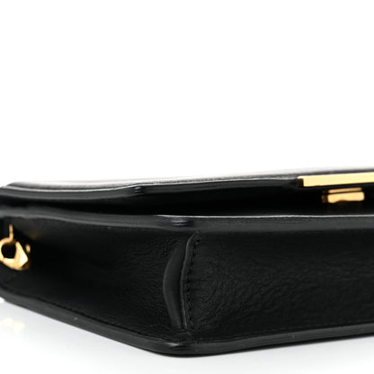 Fendi Vitello Flamingo Tube Wallet on Chain Black 9 of 10