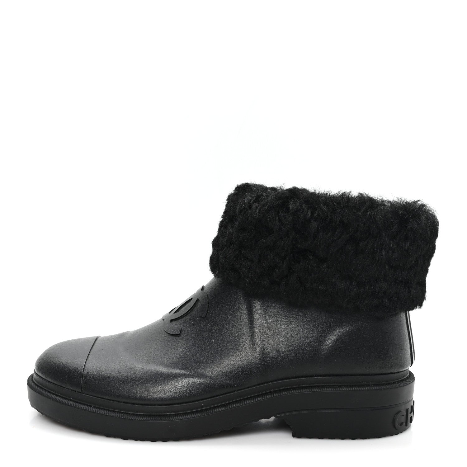 Chanel Caoutchouk Shearling CC Short Boots 1 of 9