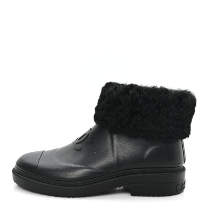 Chanel Caoutchouk Shearling CC Short Boots 1 of 9