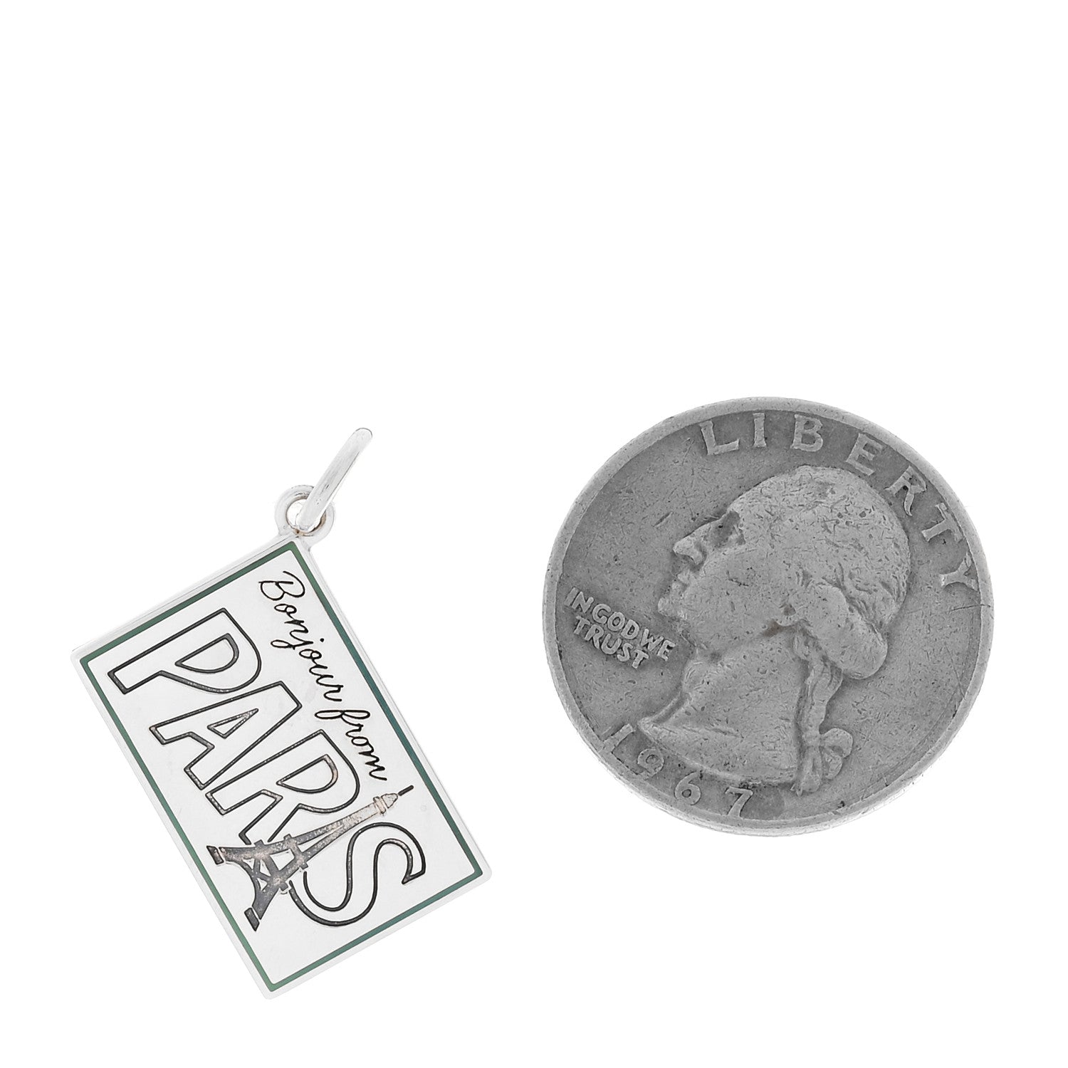Tiffany Sterling Silver Enamel Paris Postcard Charm Blue 2 of 4