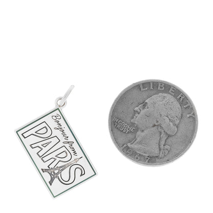 Tiffany Sterling Silver Enamel Paris Postcard Charm Blue 2 of 4