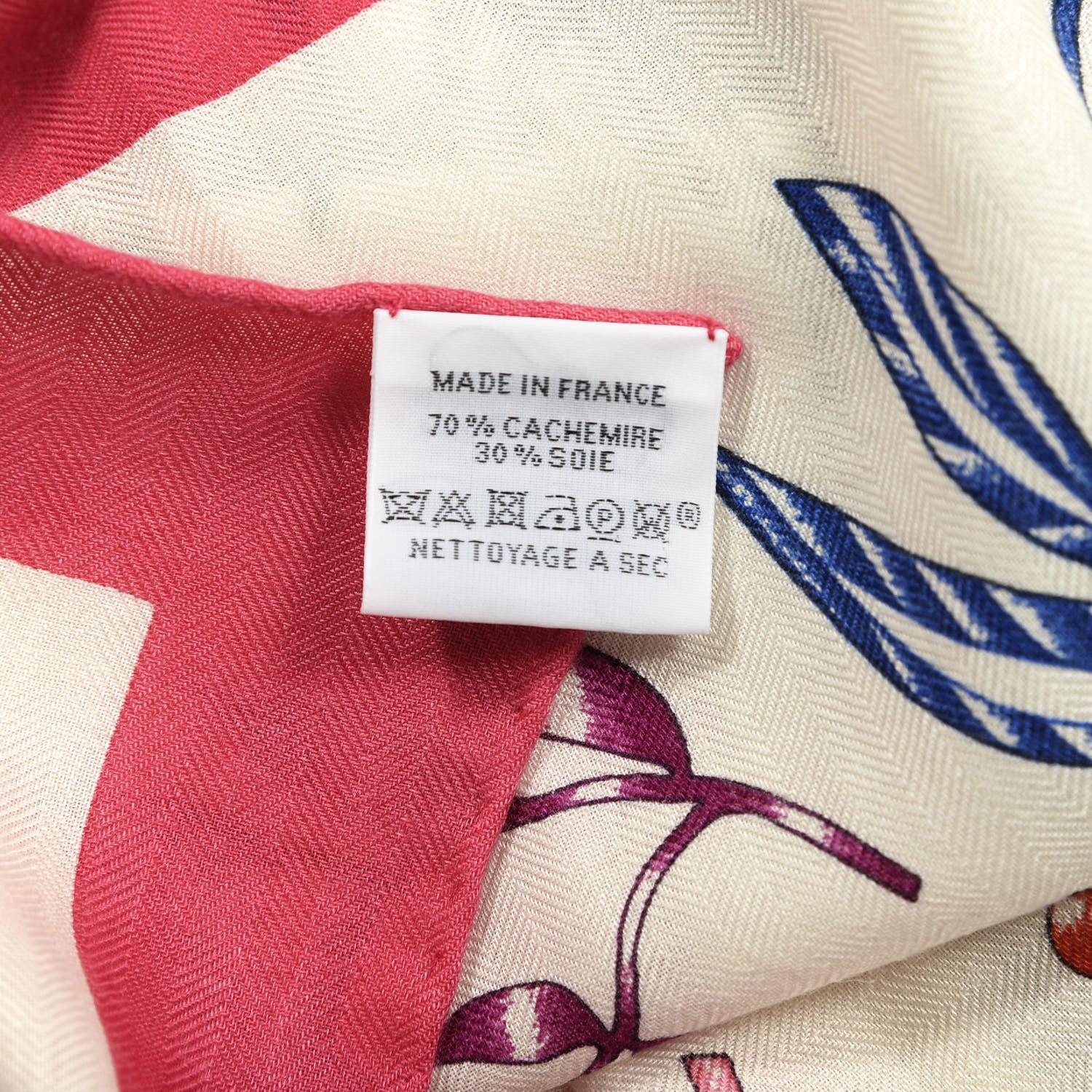 Hermes Cashmere Silk En Attendant Ulysse Shawl 140 White Rose Vif Multicolor 3 of 3