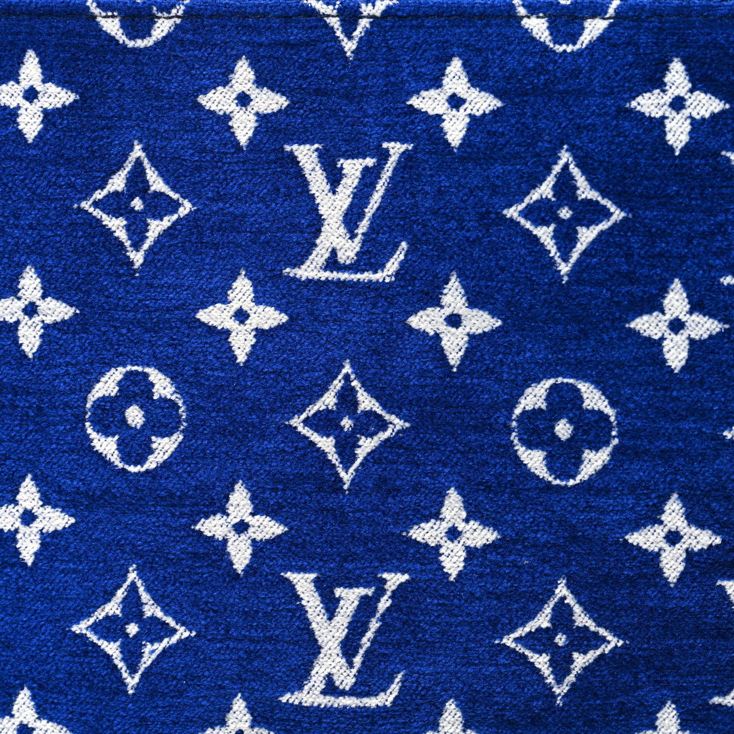 Jacquard Velvet Monogram LV Match Neverfull MM GM Pochette Blue