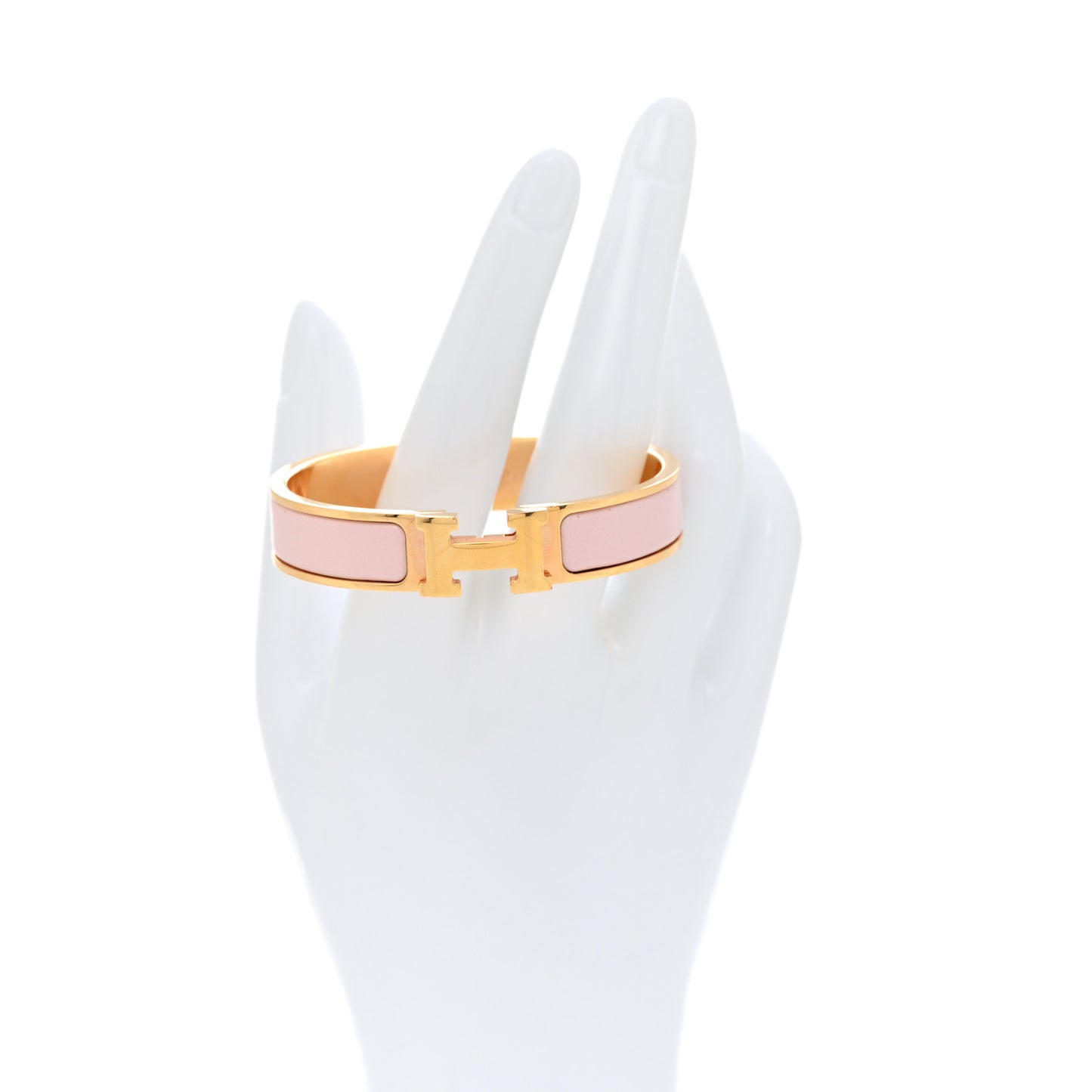 Enamel Narrow Clic Clac H Bracelet PM Rose Candeur