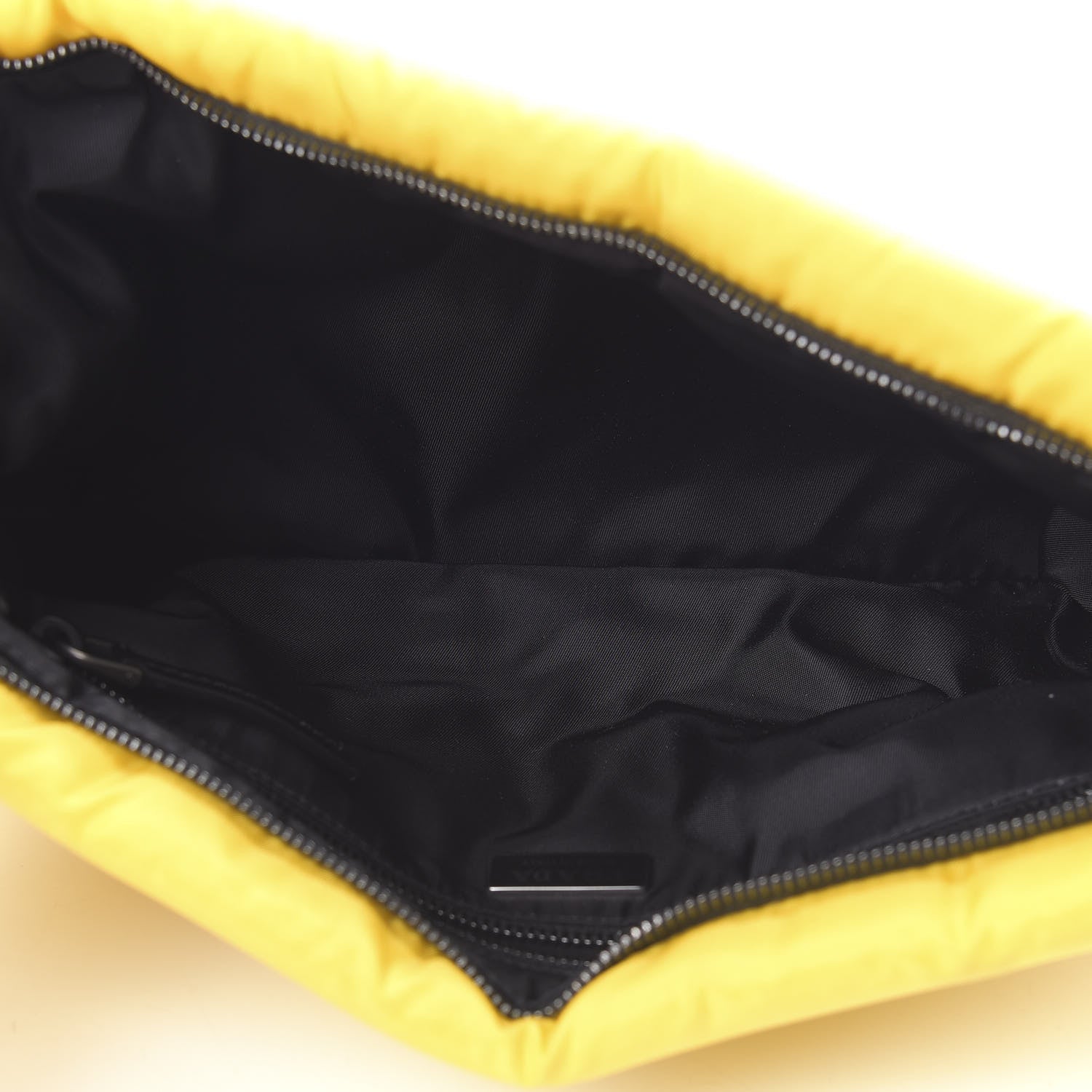 Prada Tessuto Nylon Soft Padded Medium Chain Clutch Bag Giallo 5 of 10