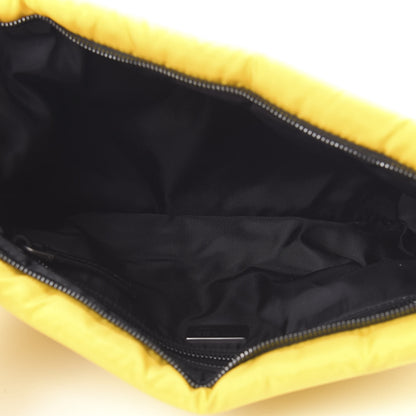 Prada Tessuto Nylon Soft Padded Medium Chain Clutch Bag Giallo 5 of 10