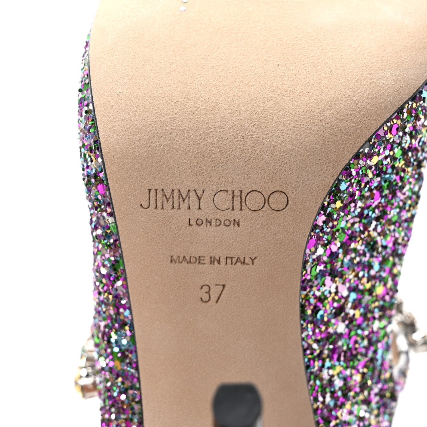 Jimmy Choo Glitter Crystal Bing 100 Pumps 37 Pink Multicolor 6 of 8