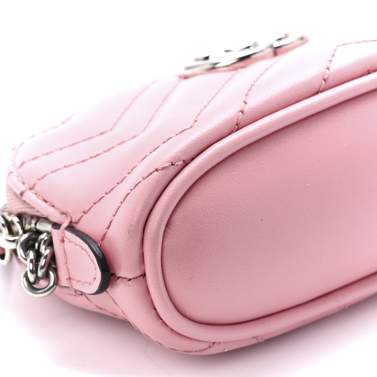 Calfskin Matelasse GG Marmont Key Pouch Wild Rose
