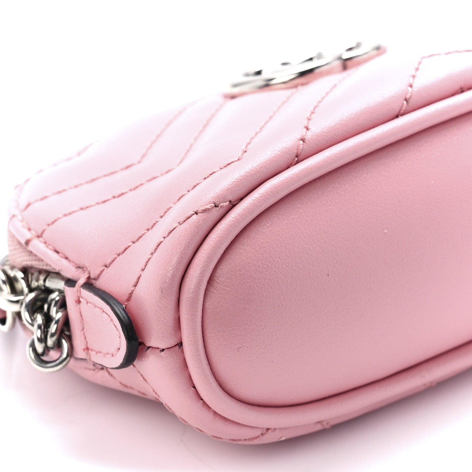 Gucci Calfskin Matelasse GG Marmont Key Pouch Wild Rose 10 of 12