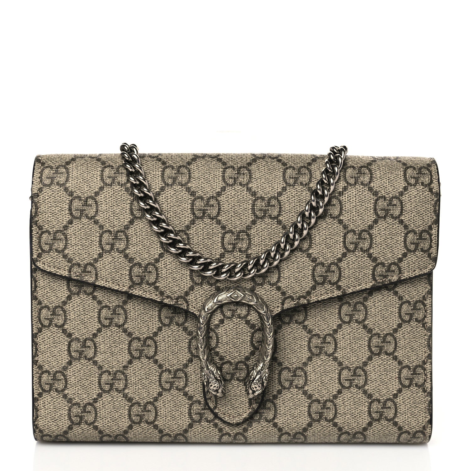 Gucci GG Supreme Monogram Mini Dionysus Chain Wallet Beige Black 1 of 9
