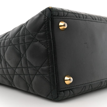 Christian Dior Lambskin Cannage Large Lady Dior Black 9 of 16