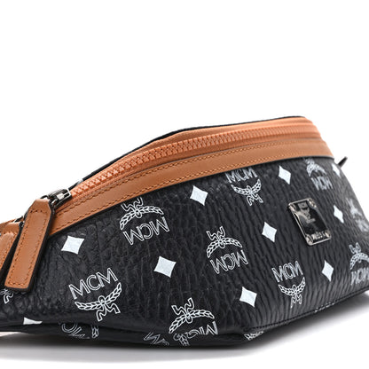 MCM Visetos Small Fusten Belt Bag Black Cognac 7 of 8
