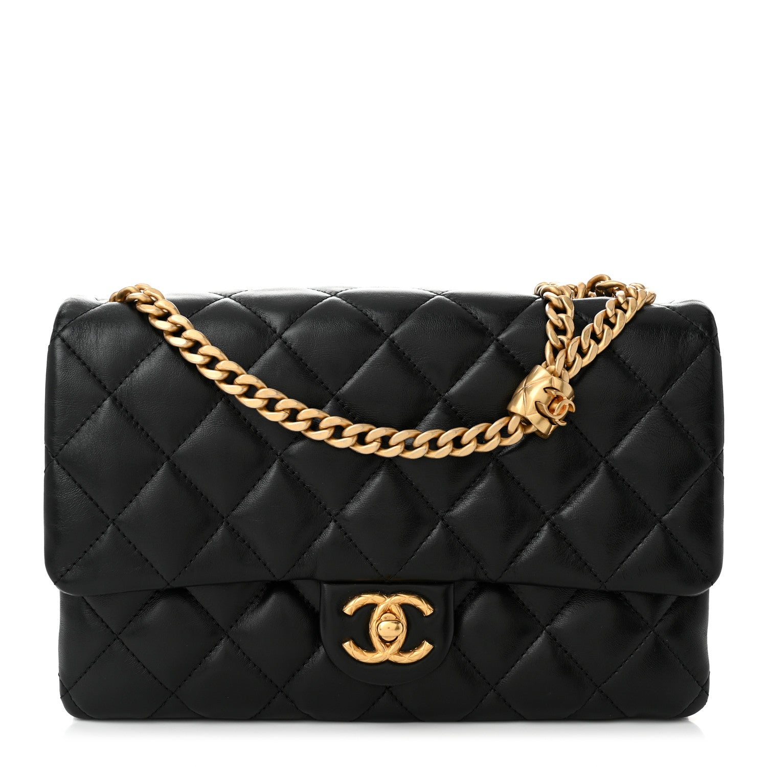 Chanel Lambskin Quilted Medium Pillow Crush Flap Bag Black 1 of 11