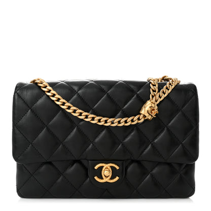 Chanel Lambskin Quilted Medium Pillow Crush Flap Bag Black 1 of 11