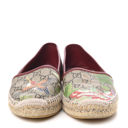 Gucci GG Supreme Monogram Tian Womens Espadrilles 36 Beige Multicolor Red 2 of 9
