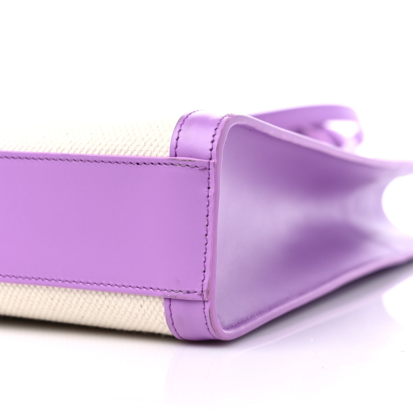 Canvas Calfskin Logo Print Small Vertical Cabas Lilac