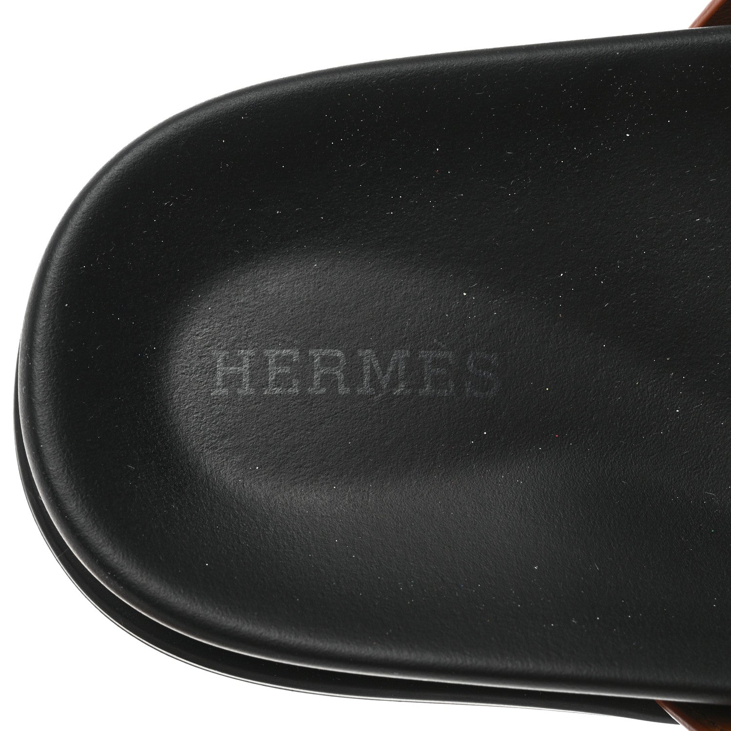 Hermes Epsom Womens Chypre Sandals 38 Natural 7 of 9
