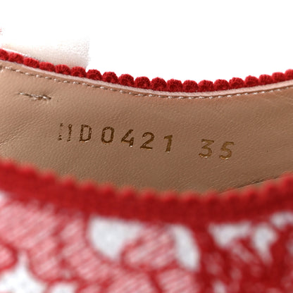 Christian Dior Cotton Ribbon Dioramour D-Royaume J'Adior Slingback 65mm Pumps 35 White Deep Red 6 of 8